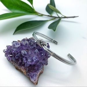 Minimal Silver Knot Bangle